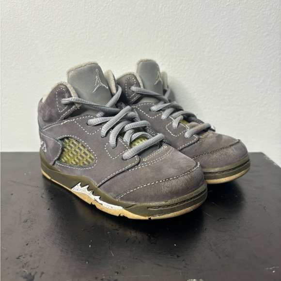Nike Air Jordan 5 Retro TD Wolf Grey/ Light Graphite Toddler Shoes Size 7C Rare - Picture 3 of 13